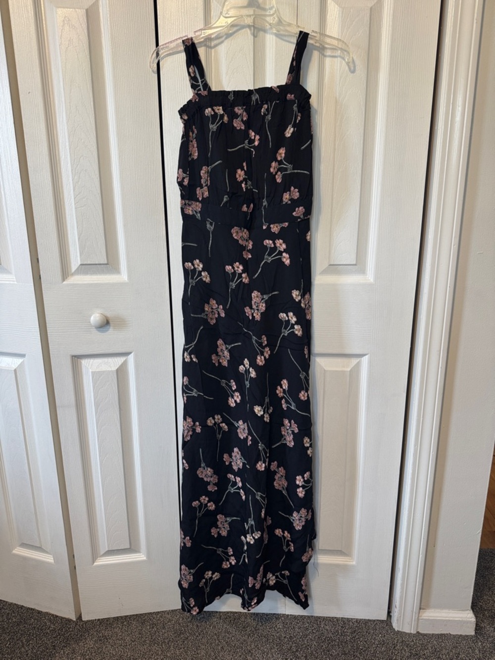 Flynn Skye Floral Off-Shoulder Maxi Dress - Black size small Altered Straps